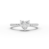 1.00 Ct Heart Solitaire Lab Diamond Twist Ring 1.00 Ct Center Stone