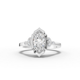 1.13 Ct Marquise Lab Diamond Ring with Marquise Side Stones 1.00 Ct Center
