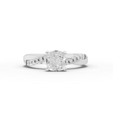 1.20 Ct Cushion Lab Diamond Ring with Crossover Pavé Band 1.00 Ct Center