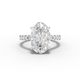 4.30 Ct Oval Solitaire Lab Diamond Accent Ring 4.00 Ct Center