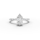 1.28 Ct Marquise Lab Diamond Hidden Halo Accent Ring 1.00 Ct Center