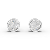 0.50 Ct Each Round Bezel Lab Grown Diamond Stud Earrings 0.50 Ct Center