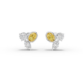 1.40 Ct Oval Citrine Birthstone Lab Grown Diamond Stud Earrings