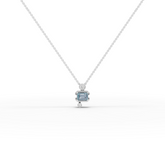 1.11 Ct Aquamarine Diamond Pendant March Birthstone Necklace