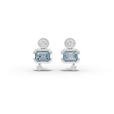 2.42 Ct March Birthstone Aquamarine Diamond Drop Earrings