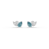 5.64 Ct Aquamarine Pear & Marquise Lab Diamond Earrings