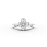0.60 CT Pear Floral Lab Diamond Cluster Ring