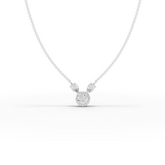 1.75 Ct Round April Birthstone Diamond Halo Pendant Necklace 1.00 Ct Center