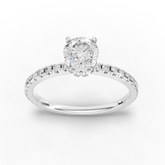 0.73 Ct Round Hidden Halo Pavé Lab Diamond Ring 0.50CT Center