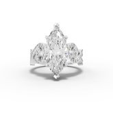 3.28 Ct Marquise Lab Diamond Infinity Pavé Ring 3 Ct Center