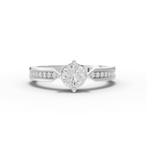 0.62 Ct Round Solitaire Lab Diamond with Channel Pavé Band 0.50 Ct Center