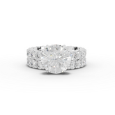 6.97 Ct Round Lab Diamond Full Eternity Ring with Hidden Halo 3.00 Ct Center