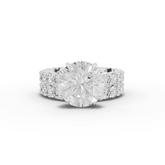 7.97 Ct Round Lab Diamond Full Eternity Ring with Hidden Halo 4.00 Ct Center