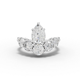 2.53 Ct Pear Lab Diamond Five Stone Statement Ring 1.00 Ct Center