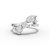 1.62 Ct Pear and Marquise Diamond Bypass Ring