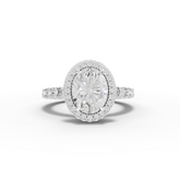 4.18 Ct Hidden Halo Oval Diamond Eternity Ring
