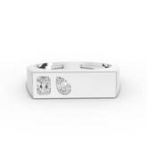 0.17 Ct Dual Diamond Architectural Signet Wedding Band