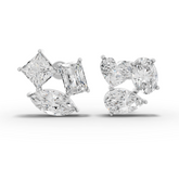 6.00 Ct Fancy Diamond Cluster Stud Earrings