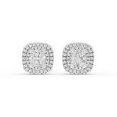 4.11 Ct Double Halo Diamond Stud Earrings
