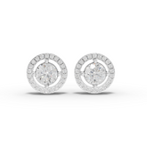 2.45 Ct Round Halo Lab Diamond Stud Earrings