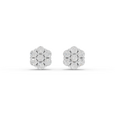 0.49 Ct Round Cluster Flower Stud Earrings