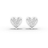 0.67 Ct Heart Shape Cluster Diamond Stud Earrings