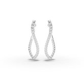 0.68 Ct Twisted Diamond Drop Hoop Earrings