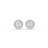 3.78 Ct Double Halo Round Diamond Stud Earrings