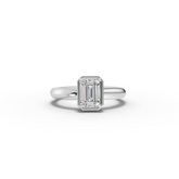 1.00 Ct Emerald Solitaire Bezal Set Ring