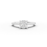 1.00 Ct Round Diamond Rope Band Solitaire Ring