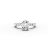 2.19 Ct Oval Hidden Halo With Side Stone Ring