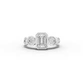 1.68 Emerald With Side Stone Engagement Ring