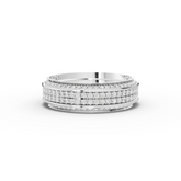 0.91 Ct Triple Row Diamond Wedding Band