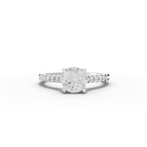 1.33 Ct Round Diamond Solitaire With Side Stone Ring