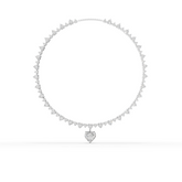 39.18 Ct Eternal Heart Tennis Diamond Necklace