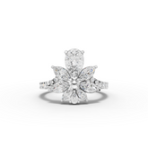 1.81 Ct Floral Pear Cluster Engagement Ring