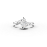 1.06 Ct Pear Solitaire Hidden Halo Bypass Ring 1 Ct Center