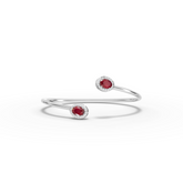 1.73 Ct Ruby Open Cuff Bangle with Diamond Halo