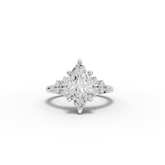 2.79 Ct Marquise Floral Cluster Engagement Ring