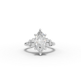 3.29 Ct Marquise Floral Cluster Engagement Ring