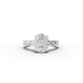 3.03 Ct Vintage Oval Hidden Halo With Milgrain Band
