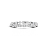 13.47 Ct Emerald Bezel Set Tennis Bracelet with Round Diamonds