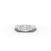 1.00 Ct Marquise Flush Bezel Solitaire Signet Ring