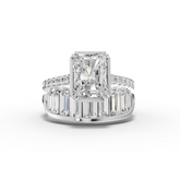 3.84 Ct Radiant Solitaire Bridal Ring Set
