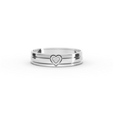 0.008 Ct Heart Accent Comfort Fit Wedding Band