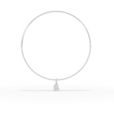 8.64 Ct Pear Solitaire Drop Collar Necklace