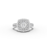 0.93 Ct Round Double Halo Lab Grown Diamond Ring