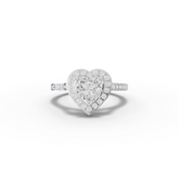 1.41 Ct Heart Halo With Side Stone Lab Grown Diamond Ring
