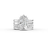 3.91 Ct Oval With Side Band Lab Grown Diamond Bridal Set