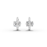 2.00 Ct Oval Solitaire Lab Grown Diamond Hoop Earrings